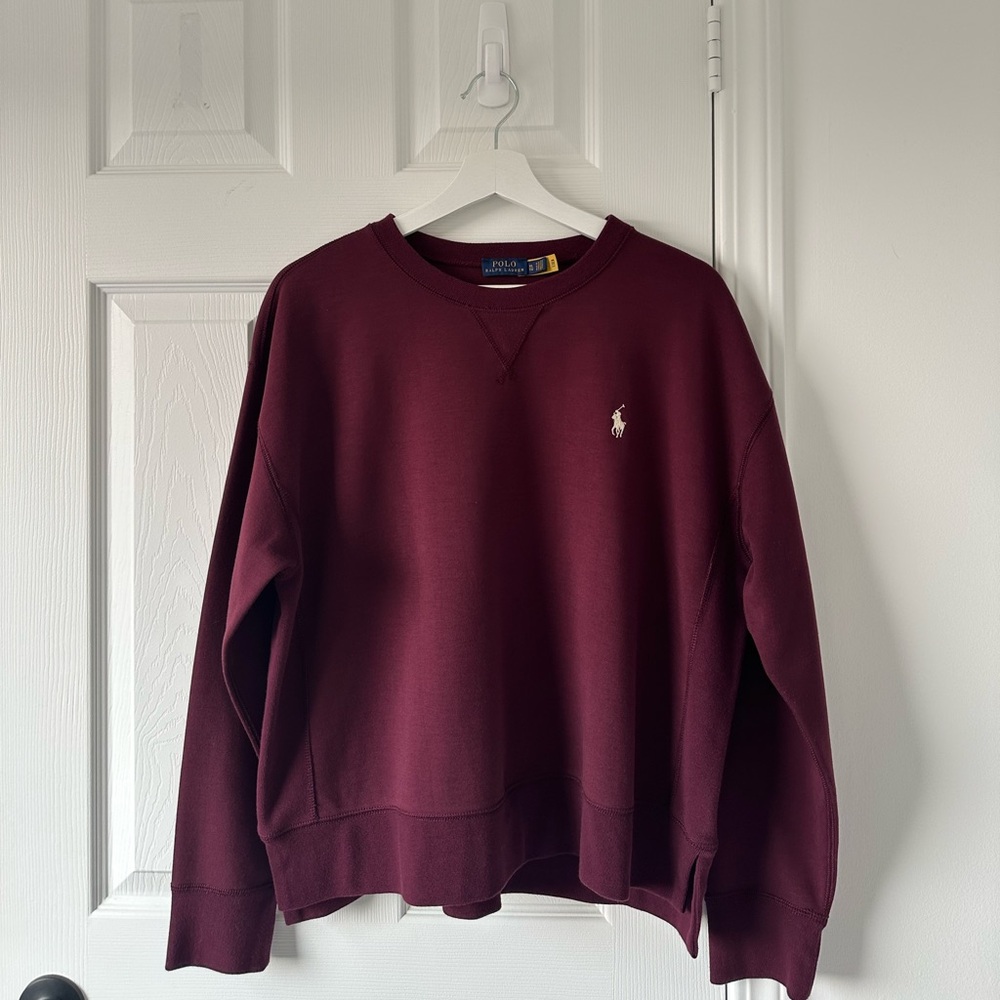 Polo by Ralph Lauren Men's Deep Burgundy Crewneck Sweater